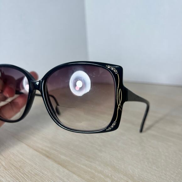 Vintage Tura 652 EBO Sunglasses Oversized Black FRAMES ONLY France L main image 11